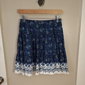 NWT Chelsea & Violet Navy and White Floral A-Line Skirt_1